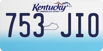 KY license plate 753JIO