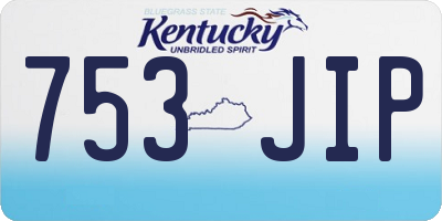 KY license plate 753JIP