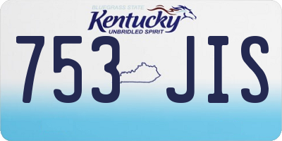 KY license plate 753JIS