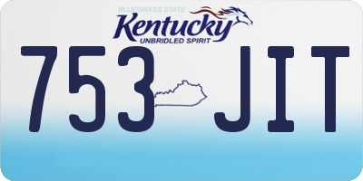 KY license plate 753JIT