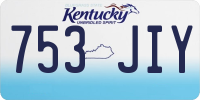 KY license plate 753JIY