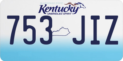 KY license plate 753JIZ