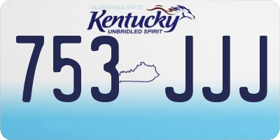 KY license plate 753JJJ
