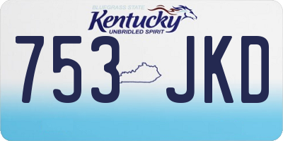 KY license plate 753JKD