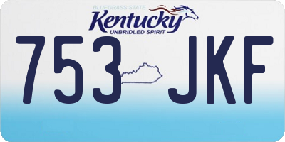 KY license plate 753JKF