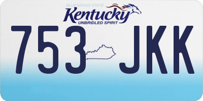 KY license plate 753JKK