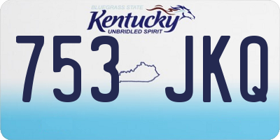 KY license plate 753JKQ