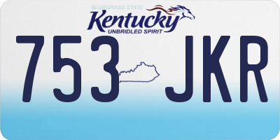 KY license plate 753JKR