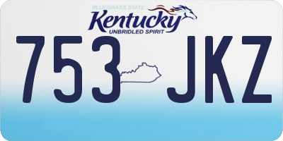 KY license plate 753JKZ