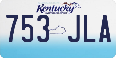 KY license plate 753JLA