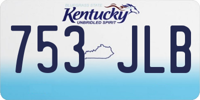 KY license plate 753JLB