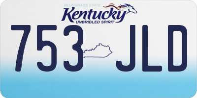 KY license plate 753JLD