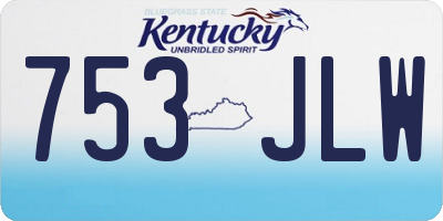 KY license plate 753JLW