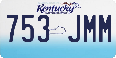 KY license plate 753JMM