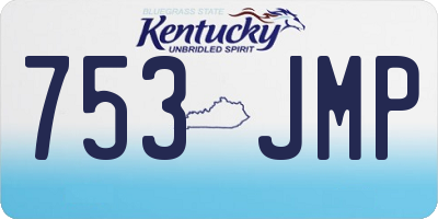 KY license plate 753JMP