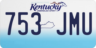 KY license plate 753JMU