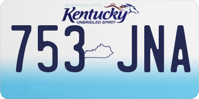 KY license plate 753JNA