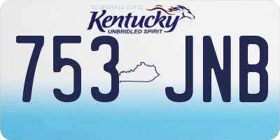 KY license plate 753JNB