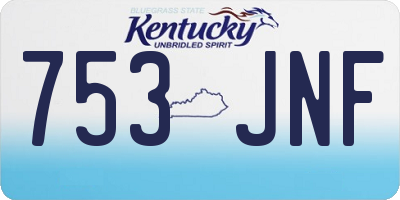 KY license plate 753JNF
