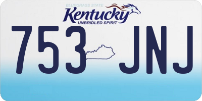 KY license plate 753JNJ