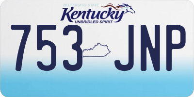 KY license plate 753JNP