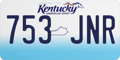 KY license plate 753JNR