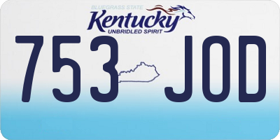 KY license plate 753JOD