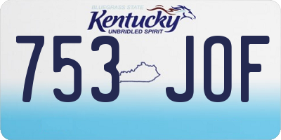 KY license plate 753JOF