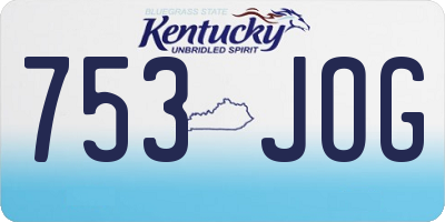 KY license plate 753JOG