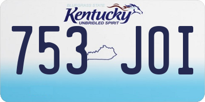KY license plate 753JOI