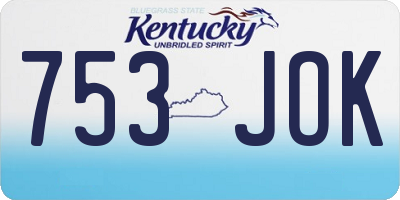 KY license plate 753JOK