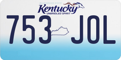 KY license plate 753JOL