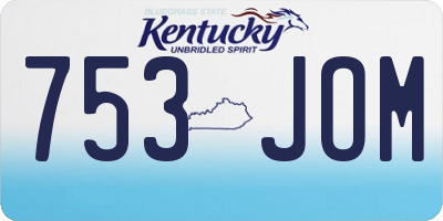 KY license plate 753JOM