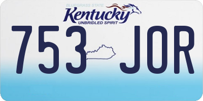 KY license plate 753JOR