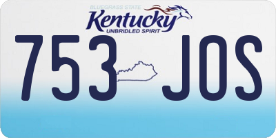 KY license plate 753JOS
