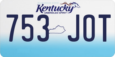 KY license plate 753JOT