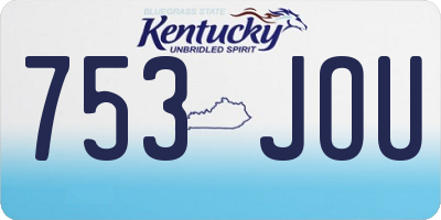 KY license plate 753JOU