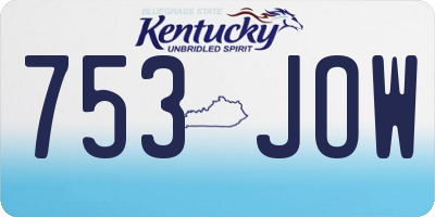 KY license plate 753JOW