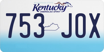 KY license plate 753JOX