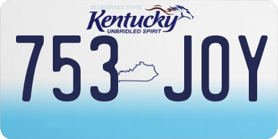 KY license plate 753JOY