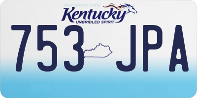 KY license plate 753JPA