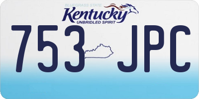 KY license plate 753JPC