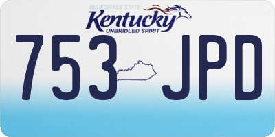 KY license plate 753JPD