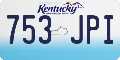 KY license plate 753JPI
