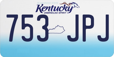 KY license plate 753JPJ