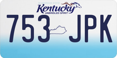KY license plate 753JPK