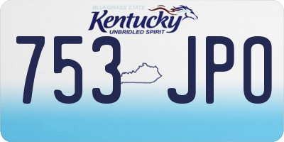 KY license plate 753JPO