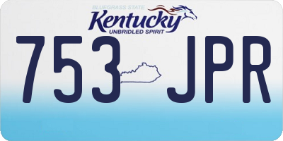 KY license plate 753JPR