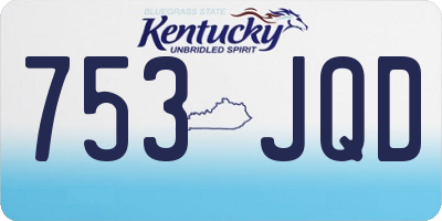KY license plate 753JQD