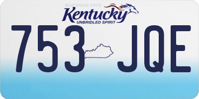 KY license plate 753JQE